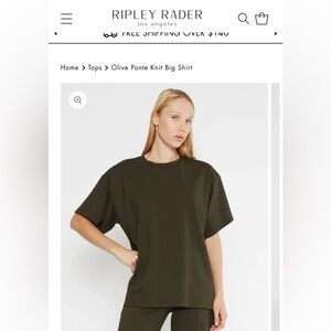 Never worn Ripley Rader Olive Ponte Knit Big Shirt